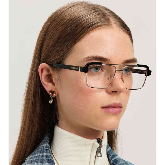 Palm Angels Accessories - NWT Palm Angels Style-17-PERJ017S25PLA0011000 Black Gold 55mm Eyeglasses